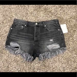NEW Free People Denim Distressed Black Sho…